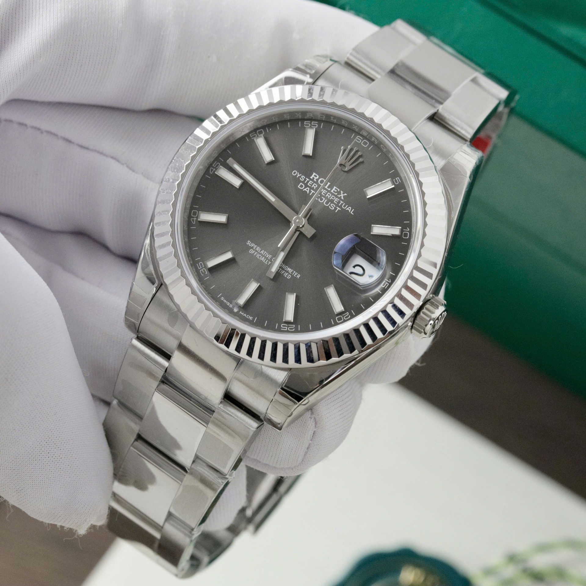 Rolex DateJust 126334 Replica Watch Gray Dial Oyster Strap VS Factory 41mm - Elite Watch Atelier