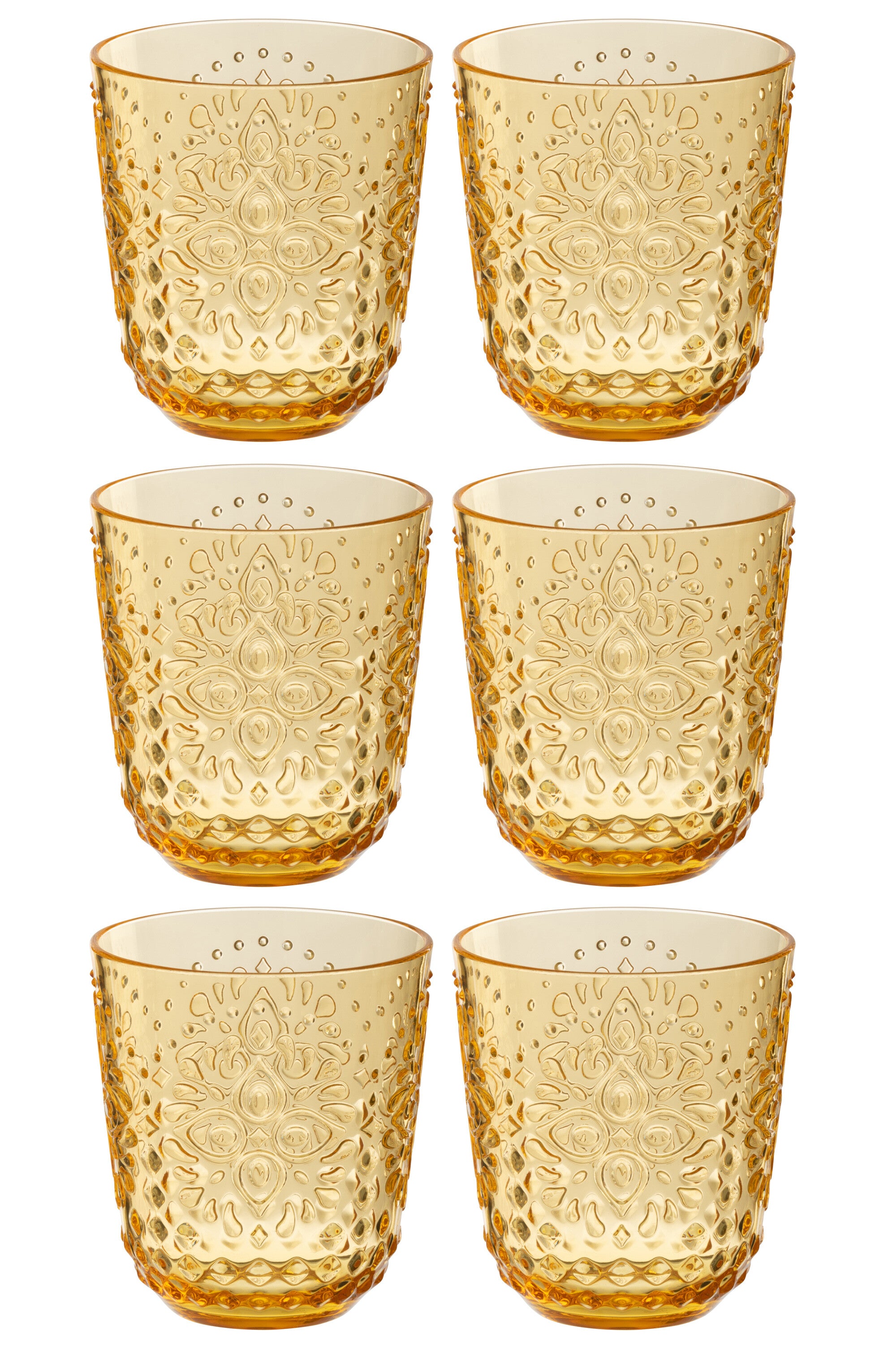 J-Line glas - kunststof - geel - doos van 6