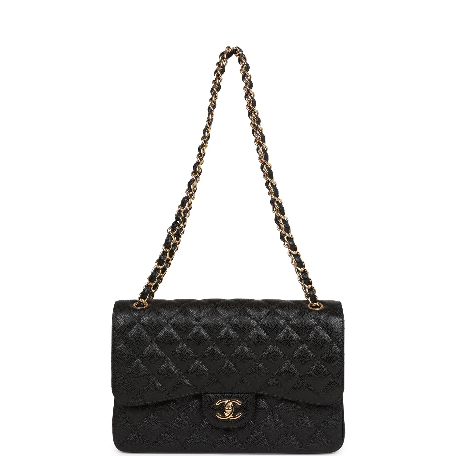 CHANEL Caviar Quilted Jumbo Double Flap Black 30CM(Replica)1:1High-quality replica