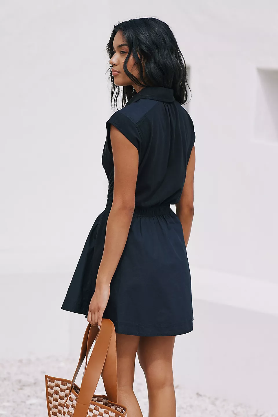 Short-Sleeve Cutout Mini Dress