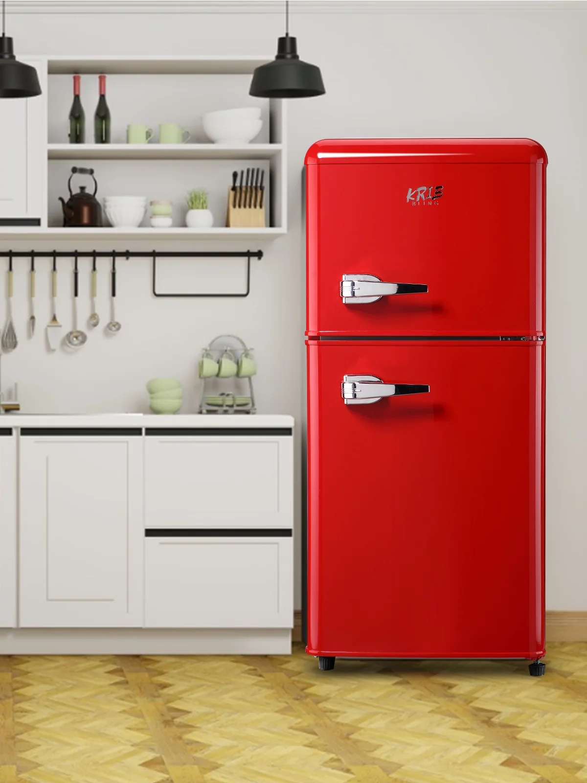 Krib B Compact Refrigerator 3.5 Cu.ft, Mini Fridge with Freezer, Modern Fridge with Dual Door, 7 Grade Temperature Adjustment, Silver - Image 12