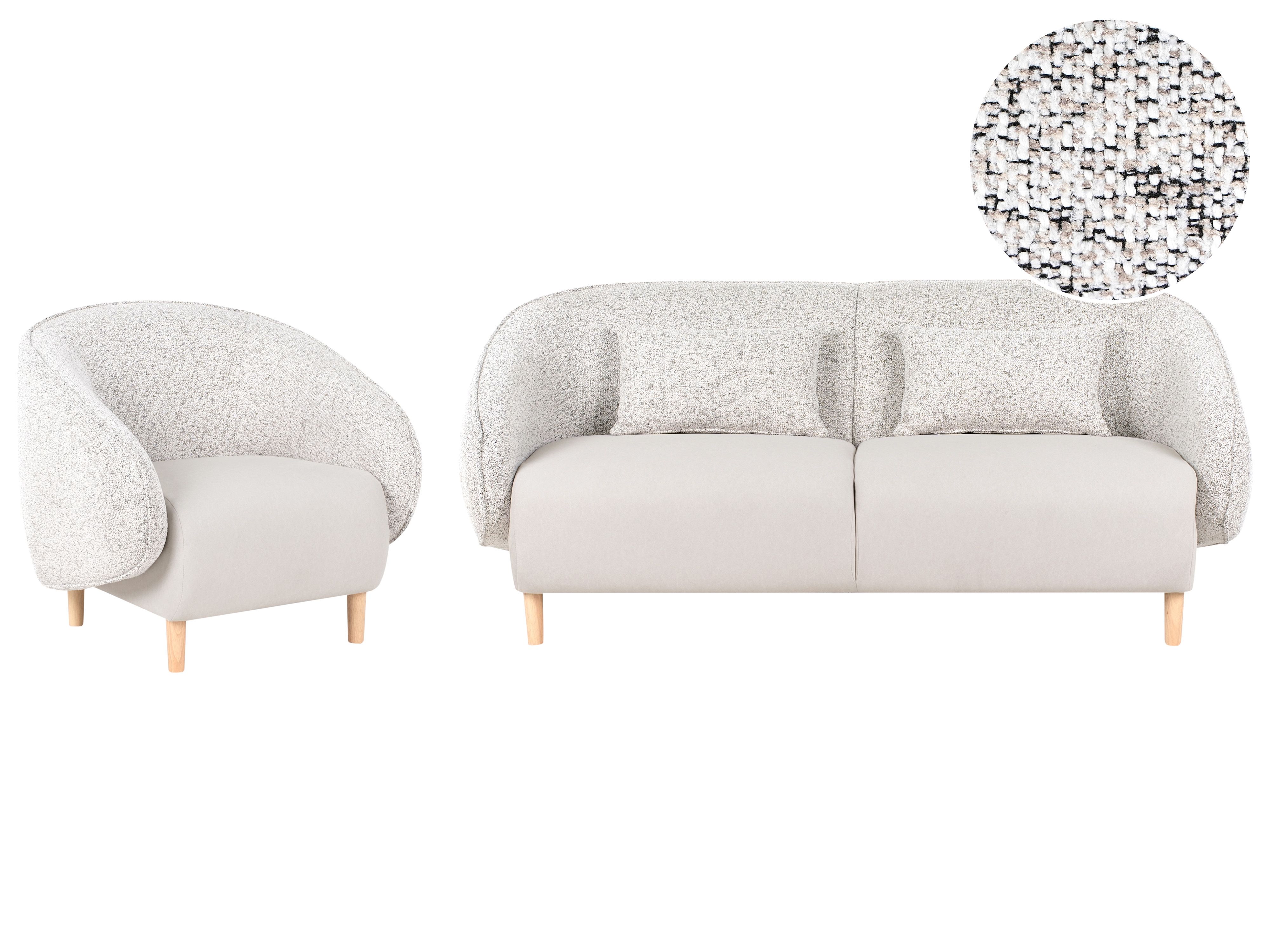 Living Room Set UMEA Fabric Light Beige