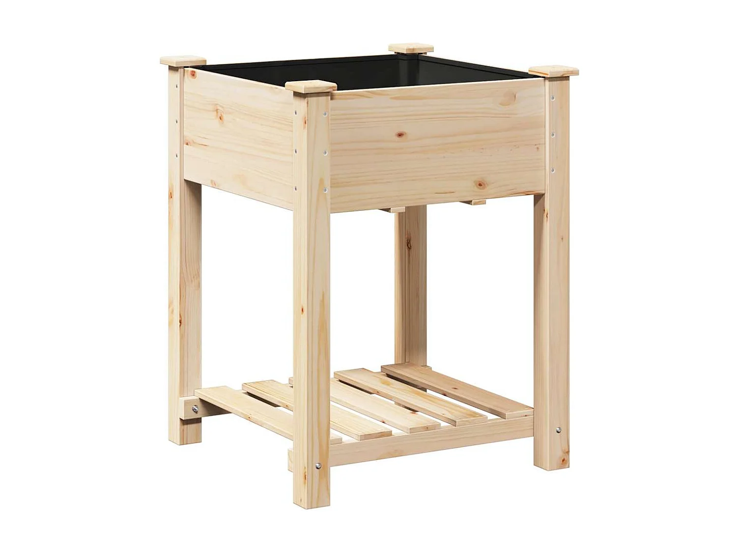 Cache-pot de jardin | Jardinière avec étagère Beige 60.5 x 60 x 76.5 cm