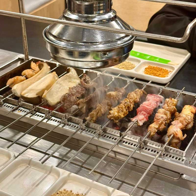 Fully Automatic Lower Smoke Exhaust Table Top Grill Restaurant Push-In Style Indoor Charcoal Griddle