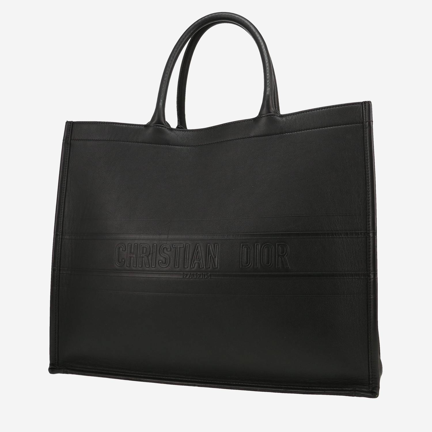 Dior Book Tote shopping bag in black leather