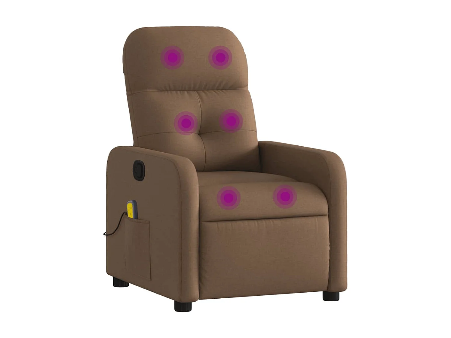 Fauteuil inclinable-Chaise de relax-Fauteuil de Massage Marron Tissu SHL5182