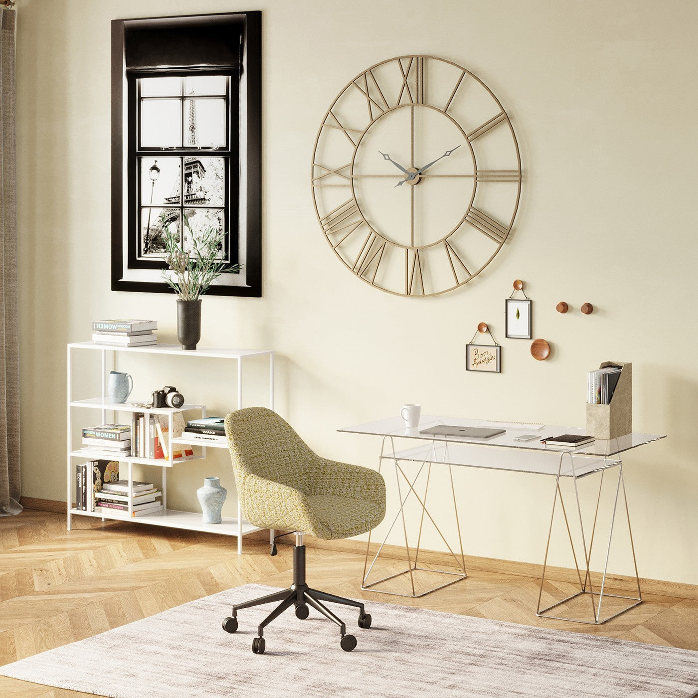 Bureauvoet Polar chroom (2 set) Kare Design
