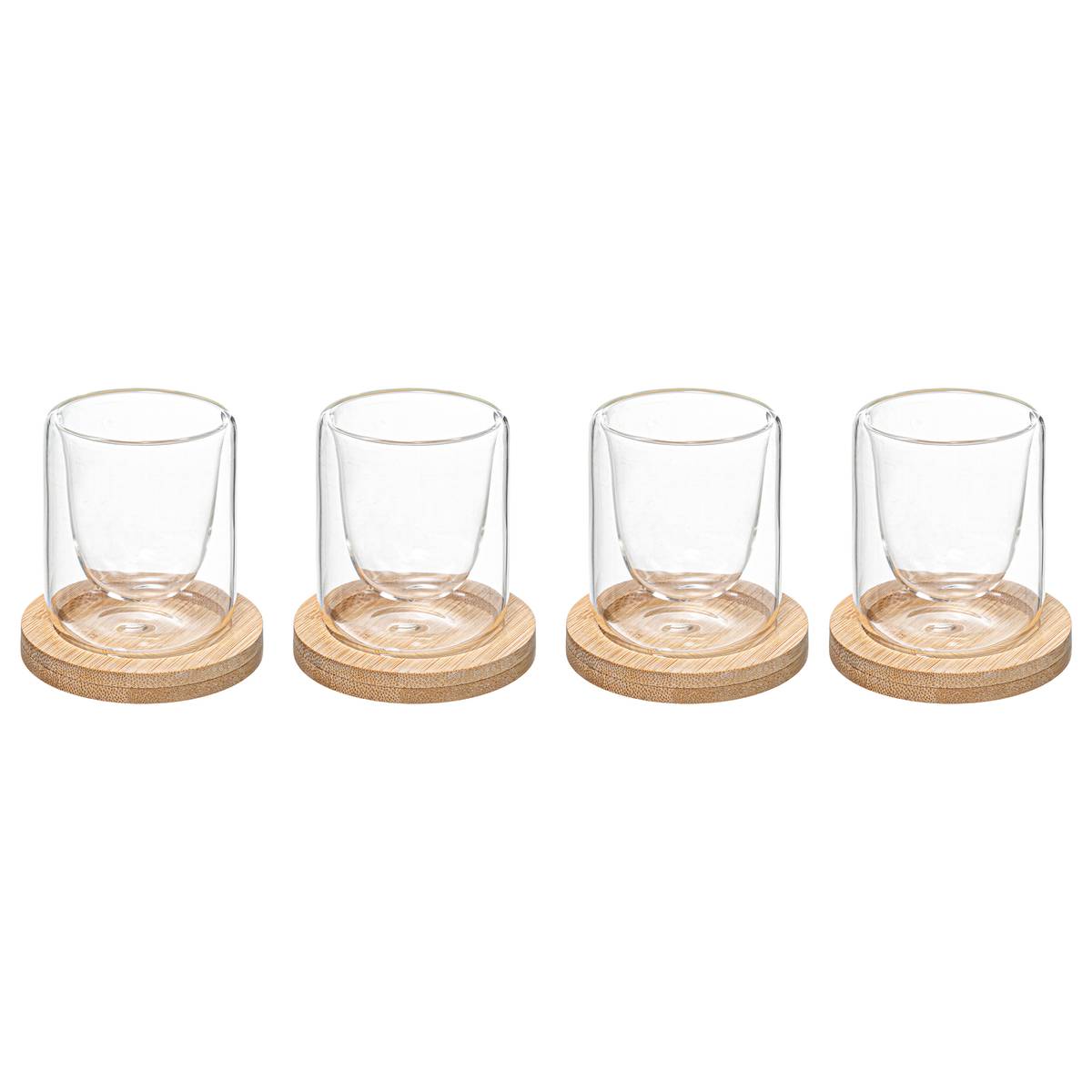 Set of 4 cups "Clea" Transparent