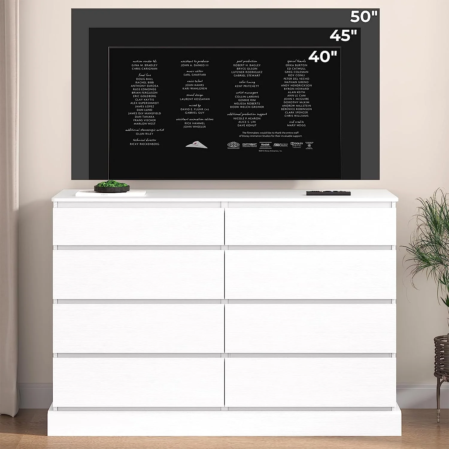8 Drawers Double Dresser Wooden Black Chest of Drawers for Bedroom, Large Storage Cabinet for Home Living Room - Image 16