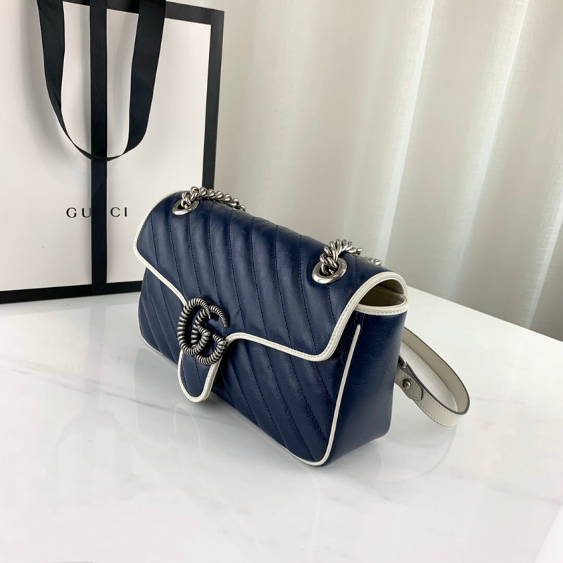 Replica Gucci Gg Marmont Small Shoulder Bag 443497 Blue1:1High-quality replica