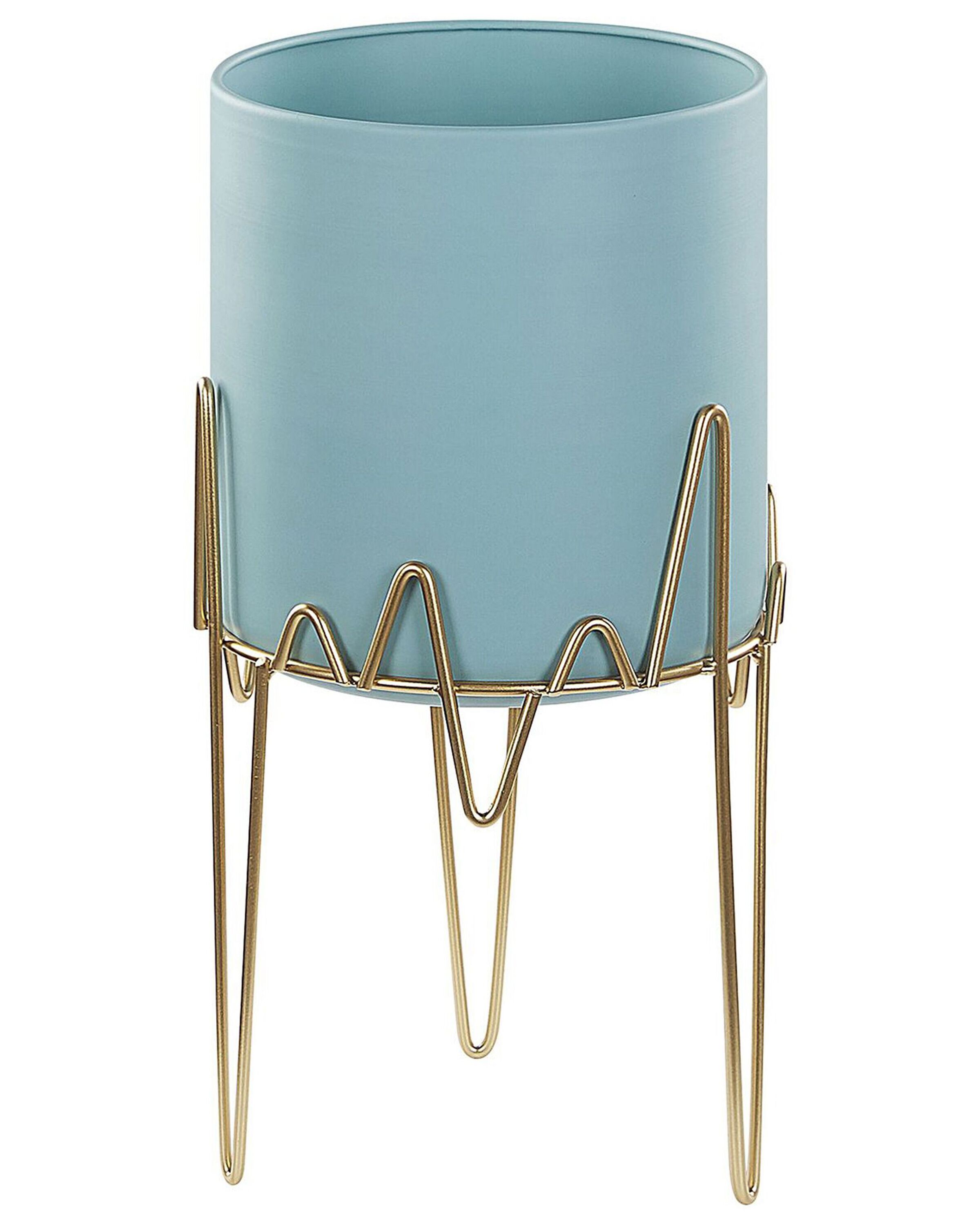 Elevated Plant Pot KALANDRA Metal 19 cm Light Blue