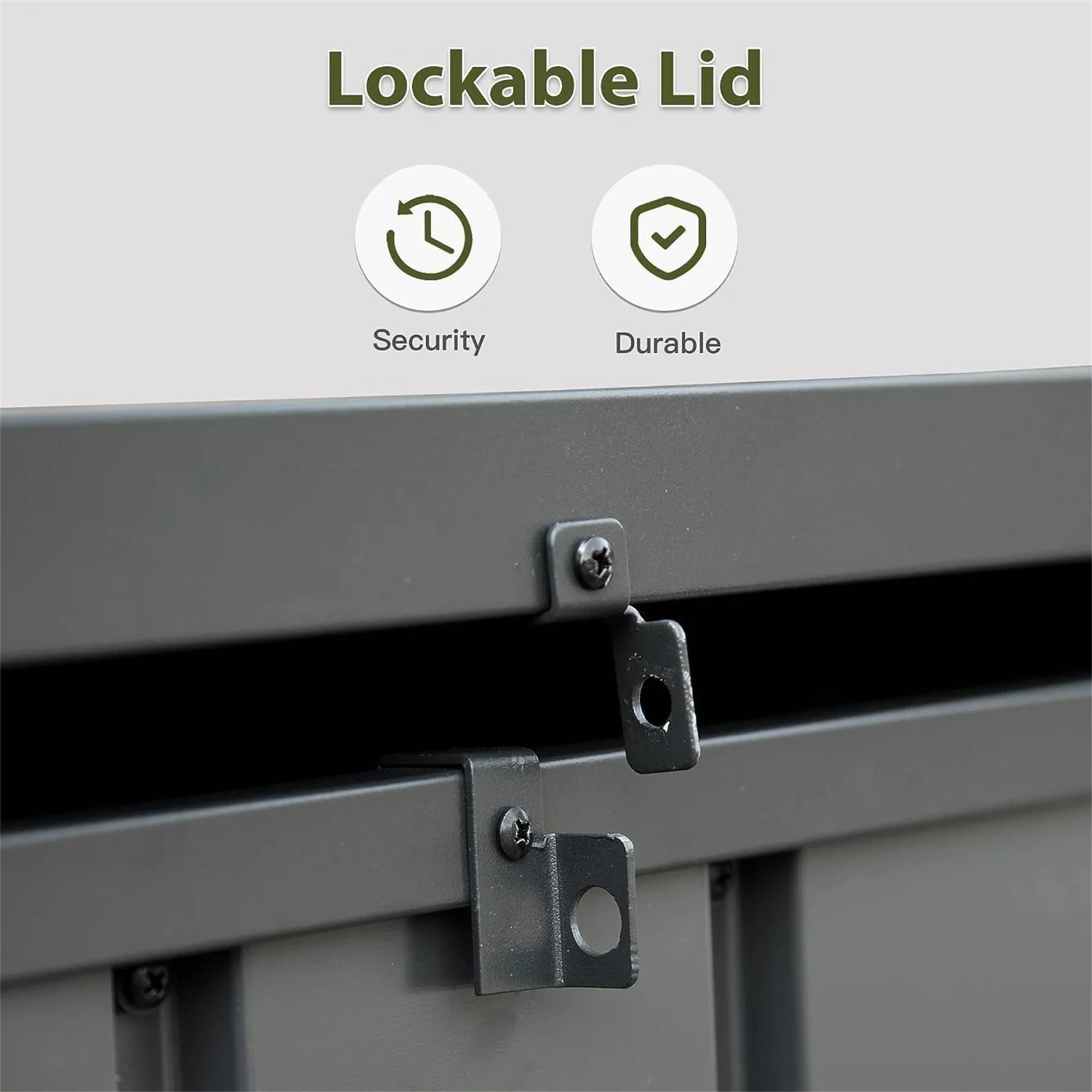 150 Gallon Outdoor Waterproof Storage Deck Box with Portable Side Handles and Moving Roller, Large Patio Storage Lockable for Outside Cushions, Throw Pillows, Garden Tools, Dark Gray - Image 5