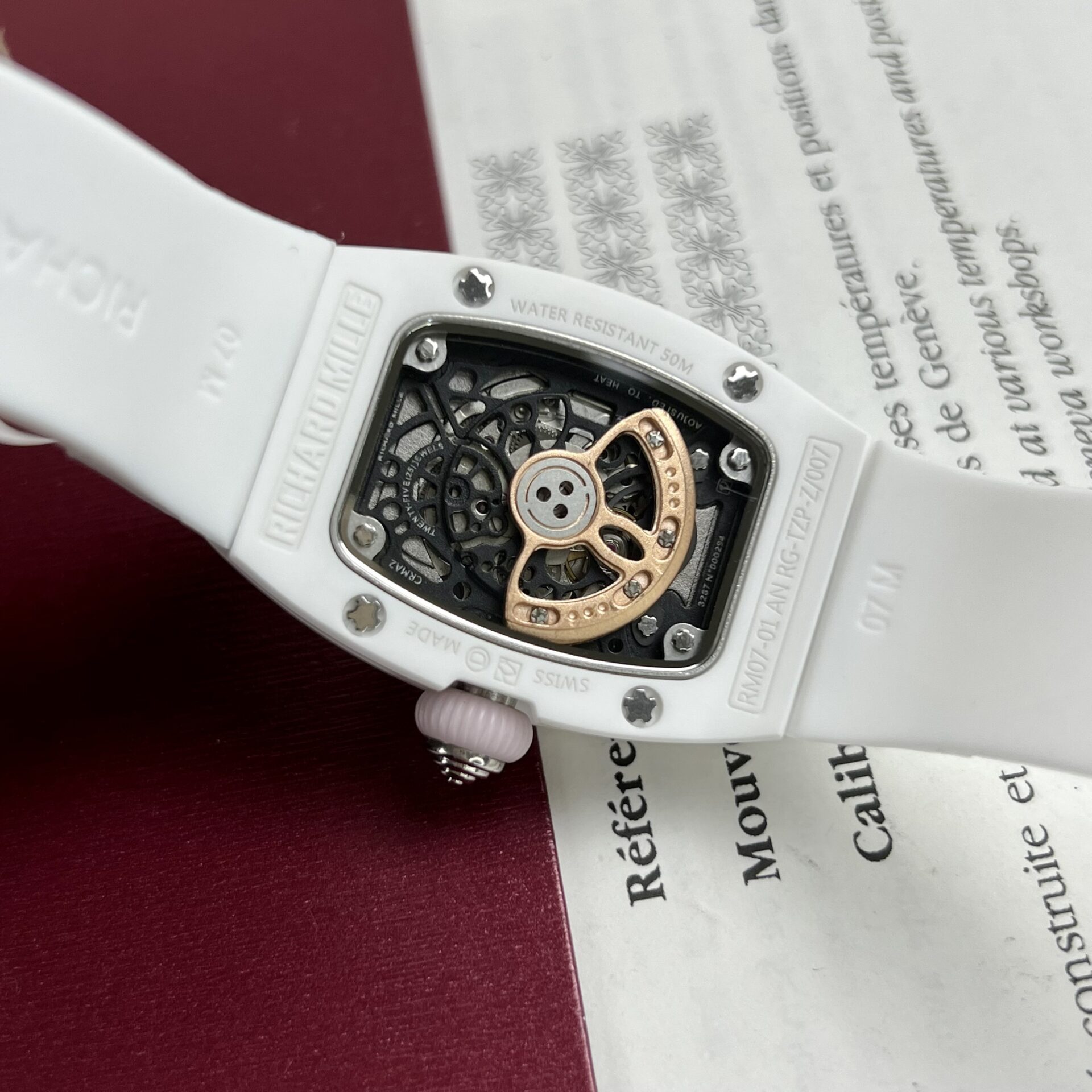 Richard Mille RM07-01 Ceramic Replica 1:1 Watch Rubber Strap 36mm - Top club