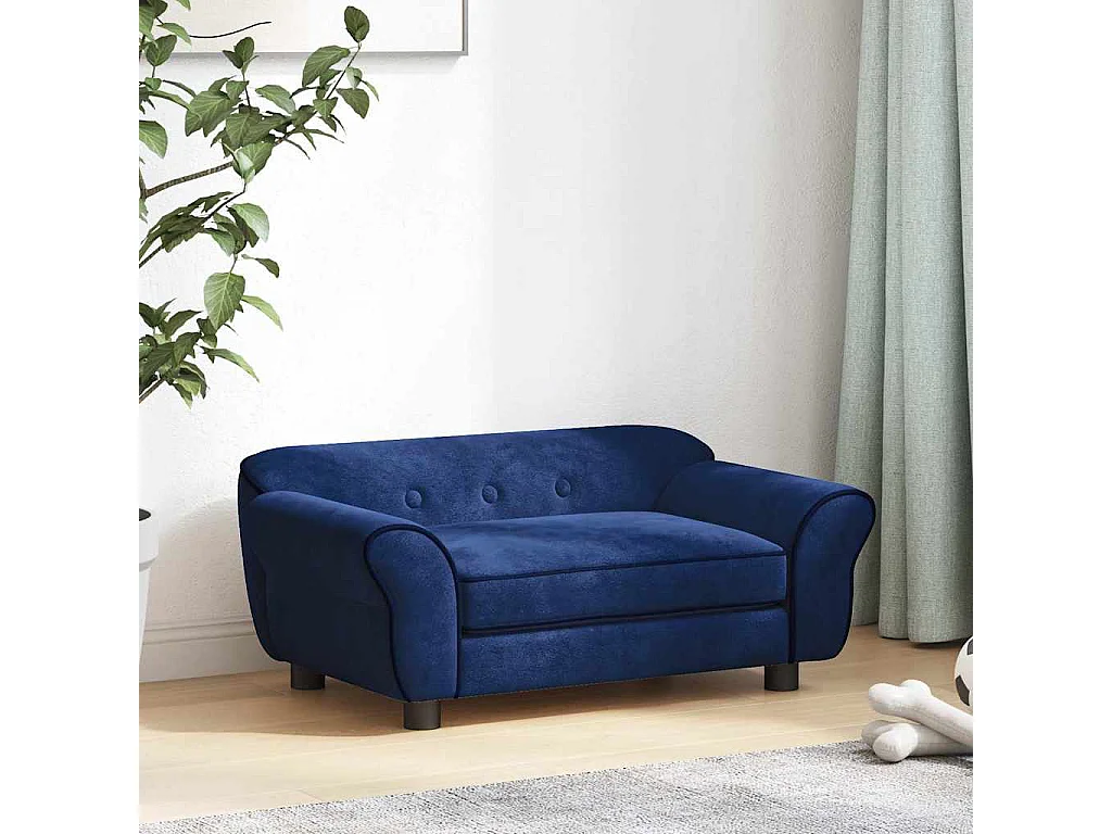 Canapé pour chien Bleu 72x45x30 cm Peluche