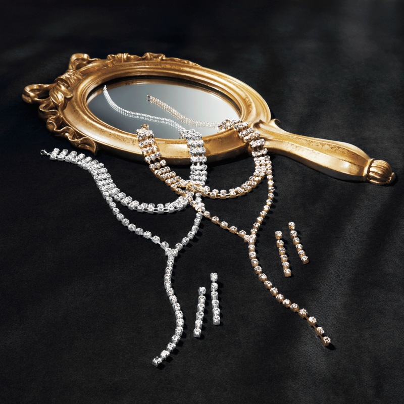 Crystal Multi-Strand Y Necklace & Earring Set - MIDNIGHT VELVET CATALOG
