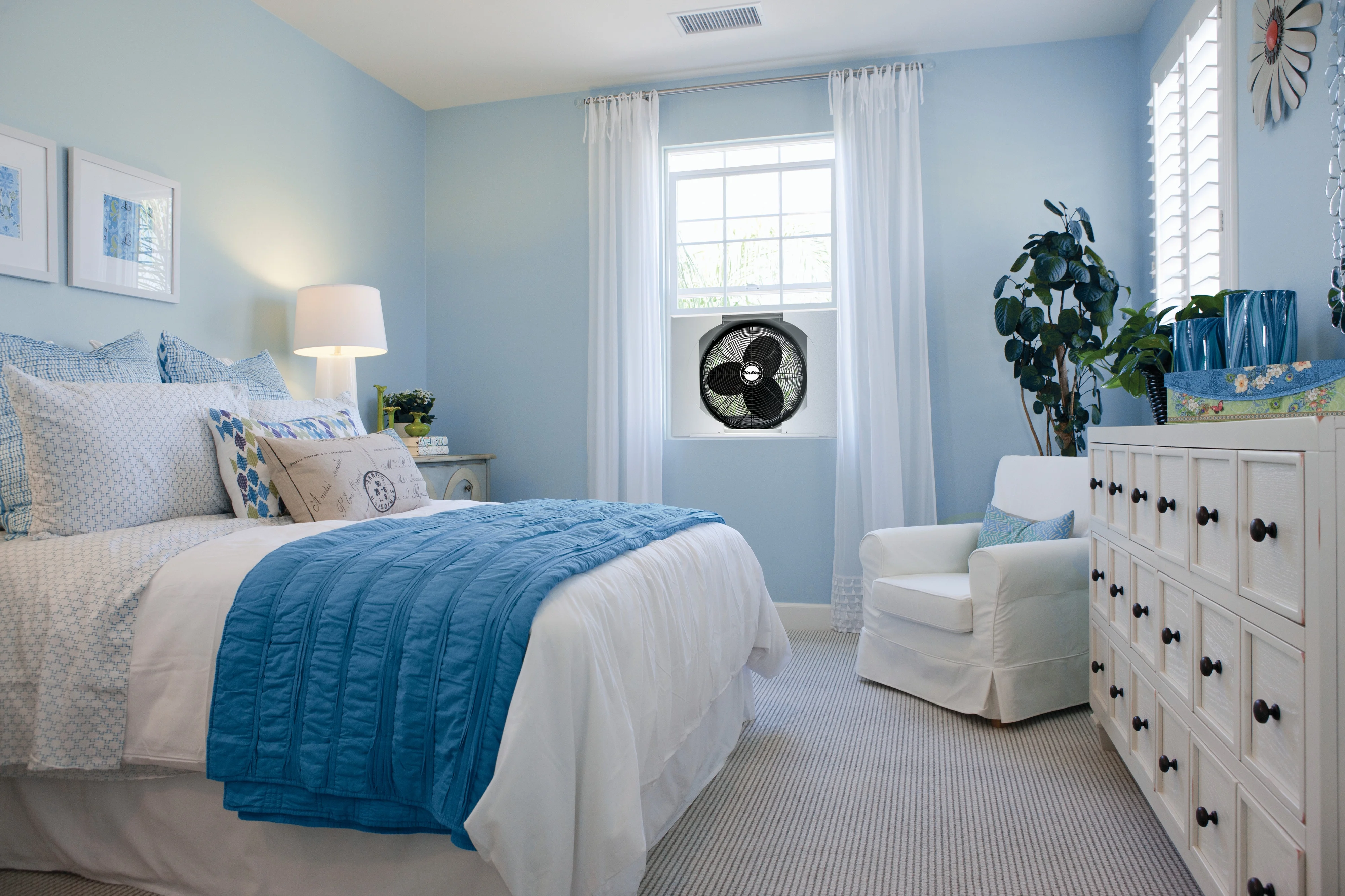 Air King 20" Electric Whole House 120V 3 Speed Window Exhaust Fan with Storm Guard, 9166, New - Image 6