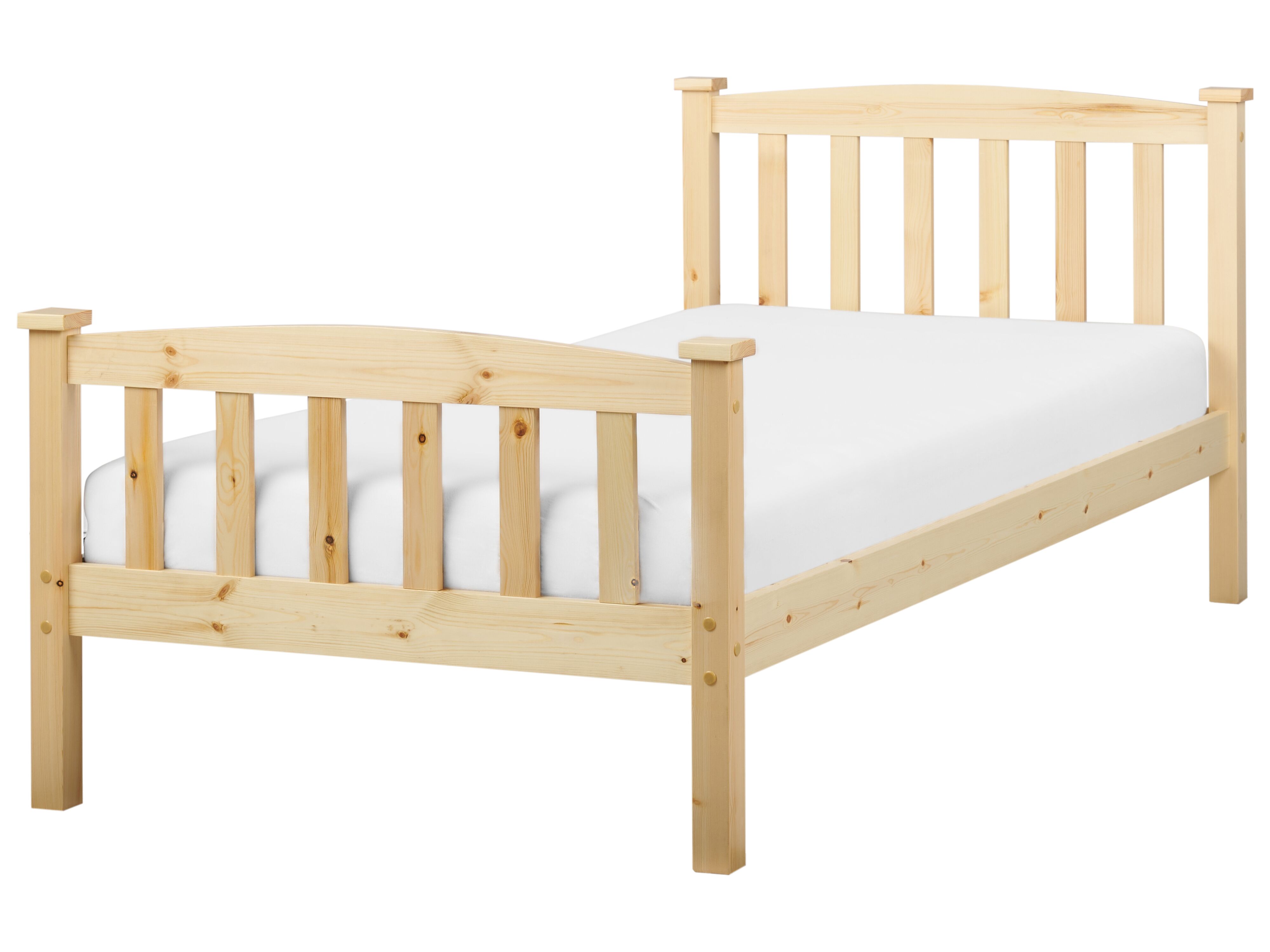 Bed Pine Wood GIVERNY 90 x 200 cm (EU Single) Light Brown
