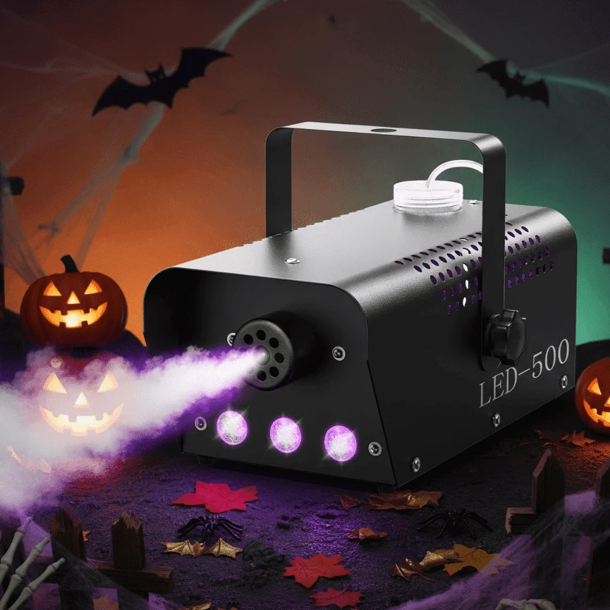 500W Fog Machine with RGB LED Lights, Remote Control, 3000CFM, 15 Lighting Effects for Wedding, DJ, Party, Concert, Halloween 500W Fog Machine with RGB LED Lights, Remote Control, 3000CFM, 15 Lighting Effects for Wedding, DJ, Party, Concert, Halloween