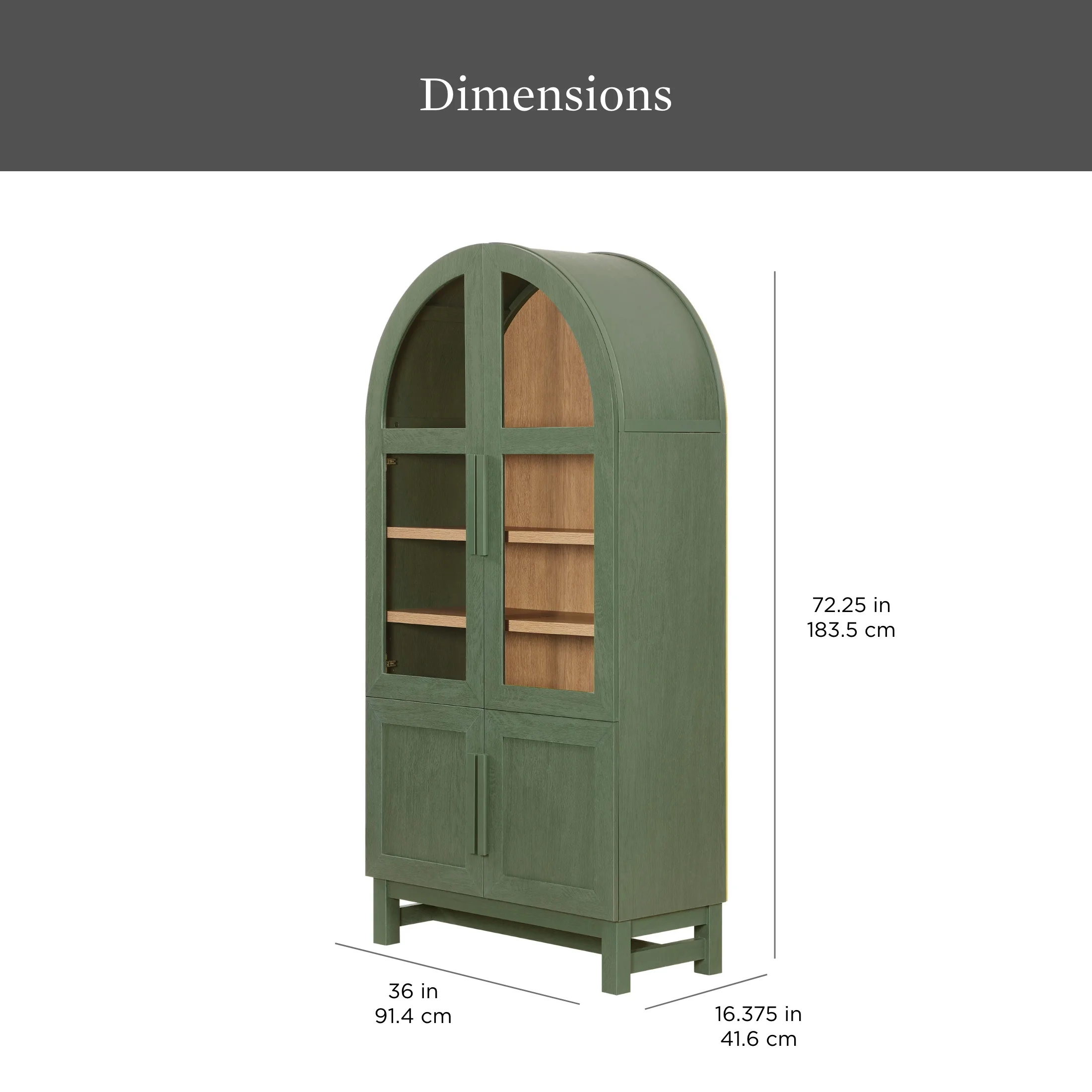 Better Homes & Gardens Juliet Kitchen Rounded Arch Cabinet, Rich Black - Image 35