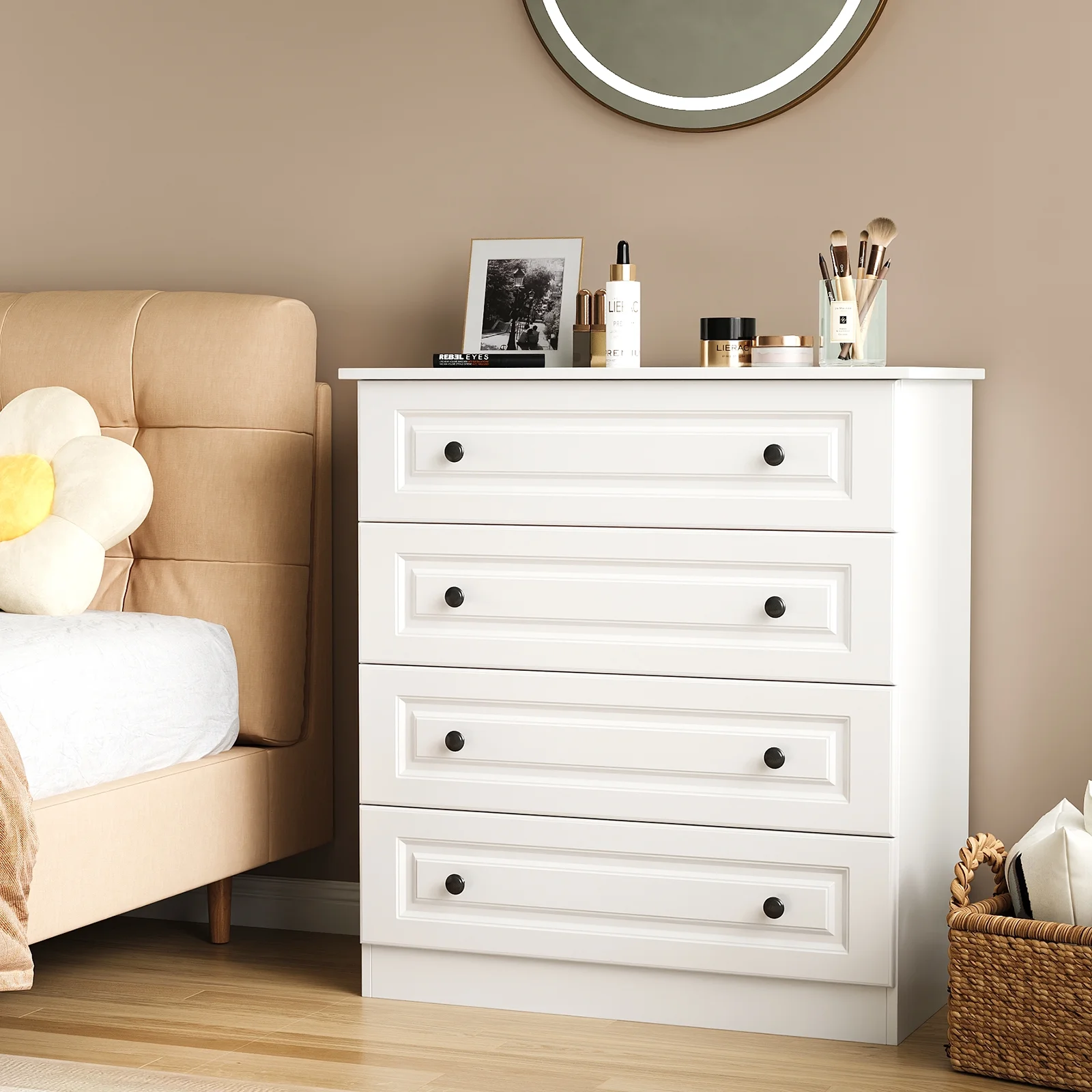 IDEALSOUL Dresser, Black Dresser Tall dresser with Large Storage Space, 4 Drawer Dresser for Bedroom, Hallway, Entryway - Image 18