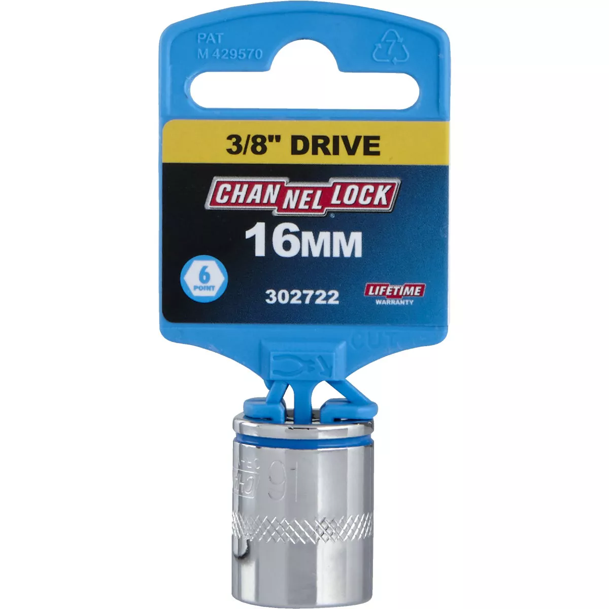 Channellock 3/8 In. Drive 16 mm 6-Point Shallow Metric Socket