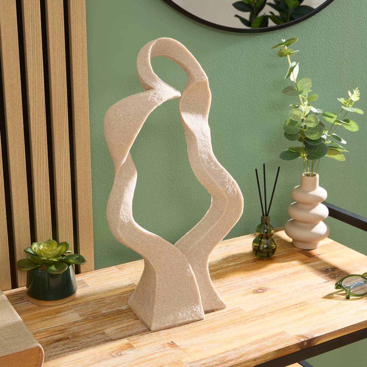 Decorative Object "Salma" Beige, H.43.5 cm