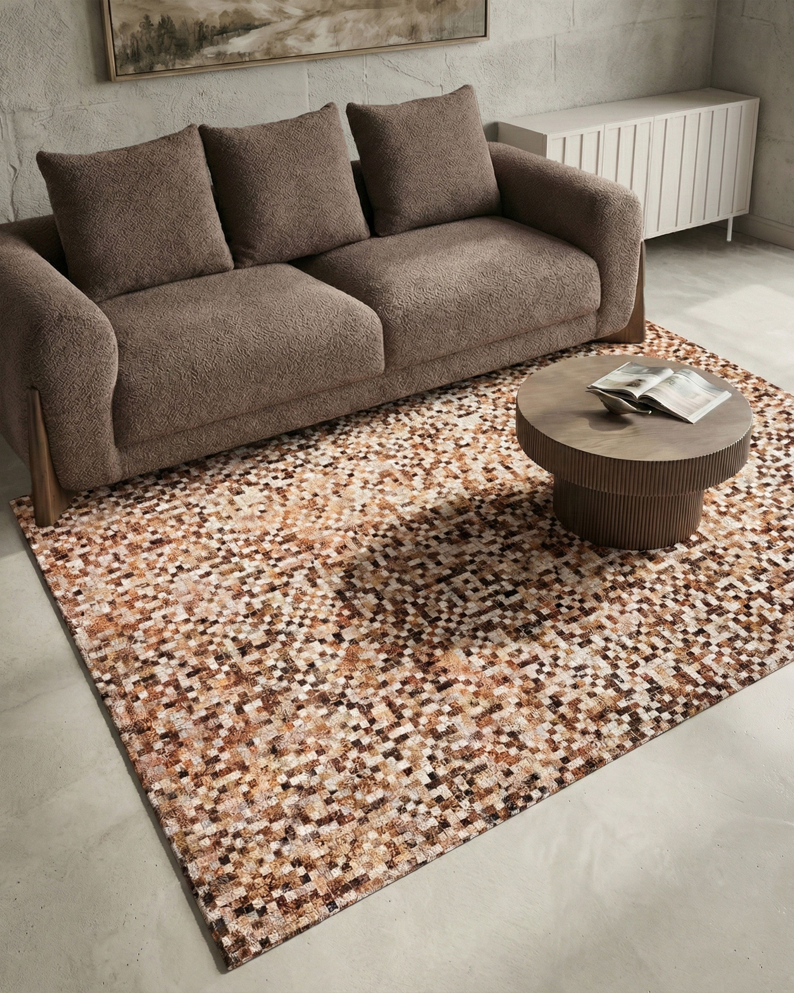 Rug TORUL Brown 140 x 200 cm Leather