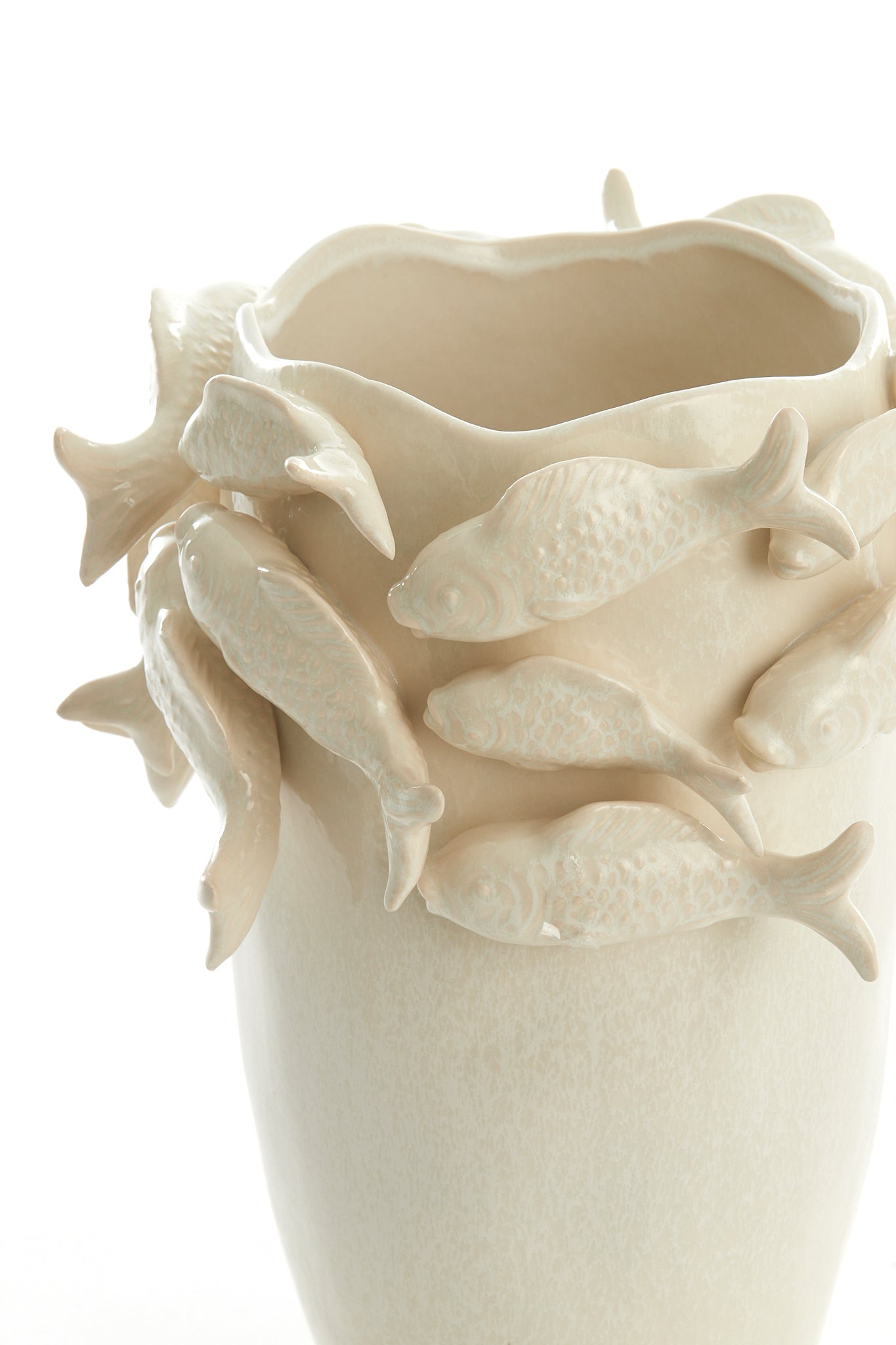 Light & Living FISH vaas keramiek crème 29x28x36.5 cm