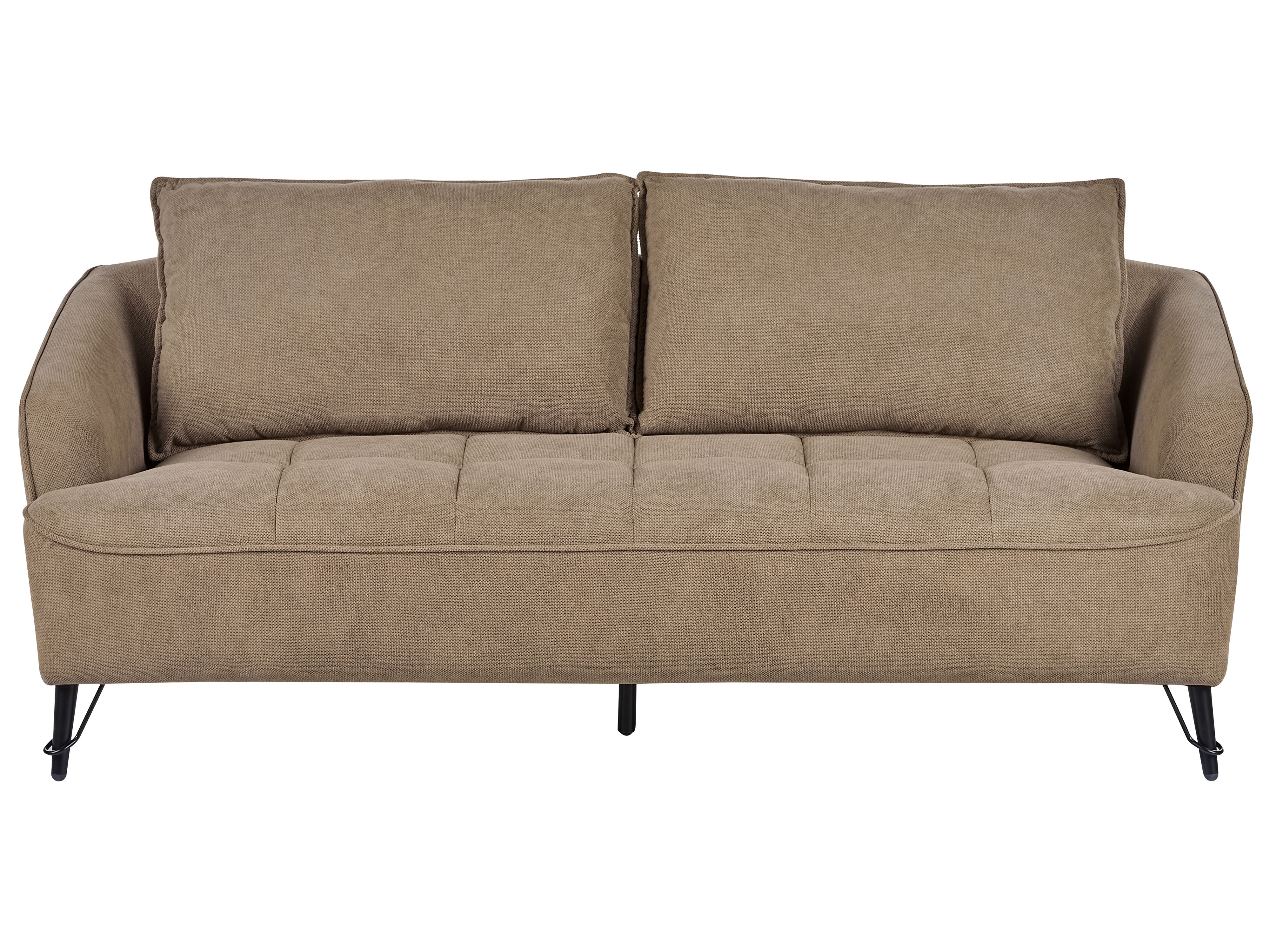 Sofa 3 Seater HOBRO Fabric Light Brown