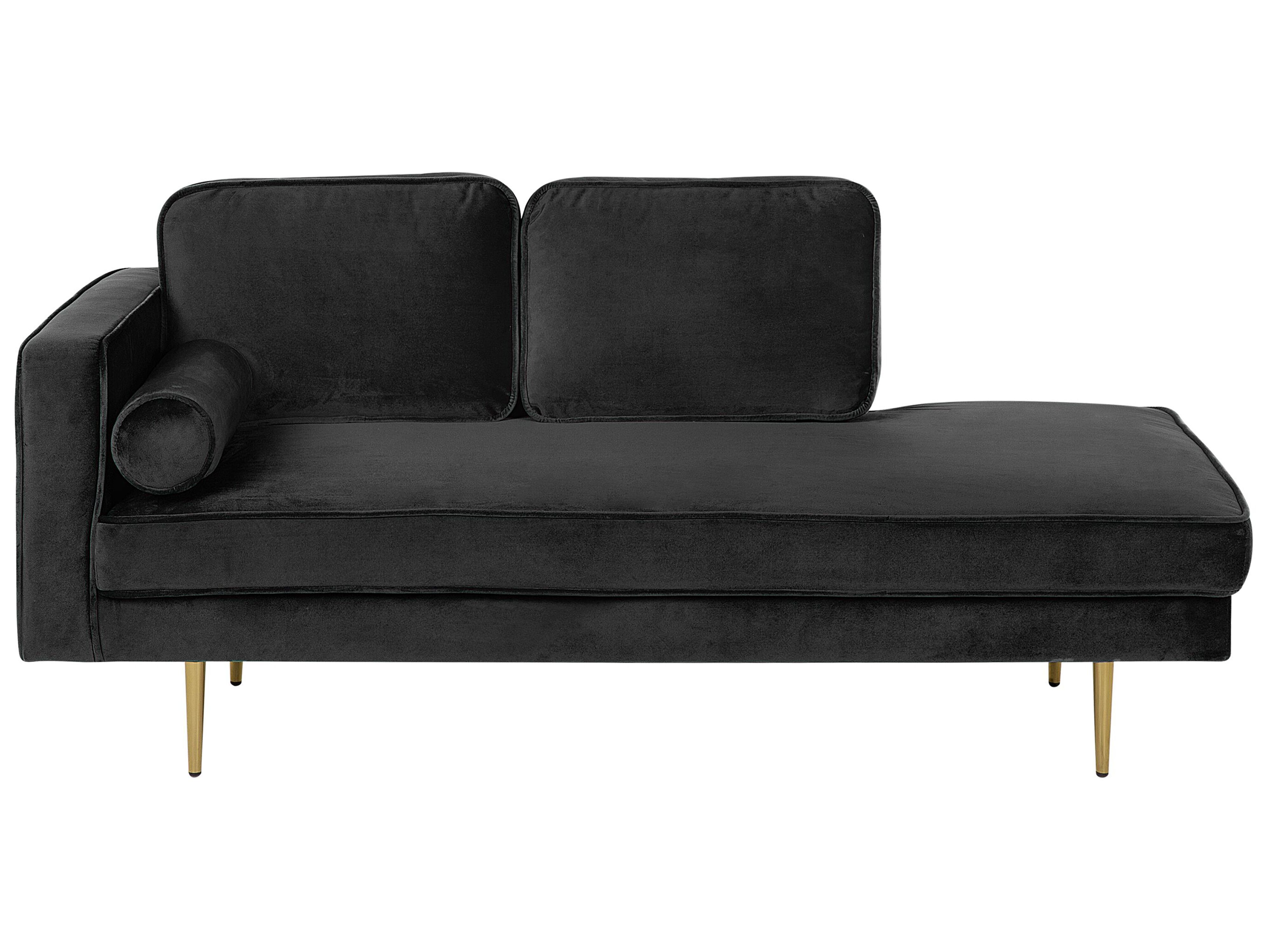 Left-Hand Chaise Lounge MIRAMAS Velvet Black
