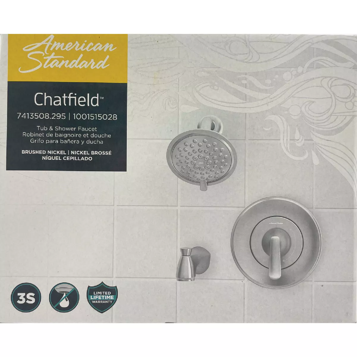 American Standard Chatfield Brushed Nickel Single-Handle Lever Tub & Shower Faucet