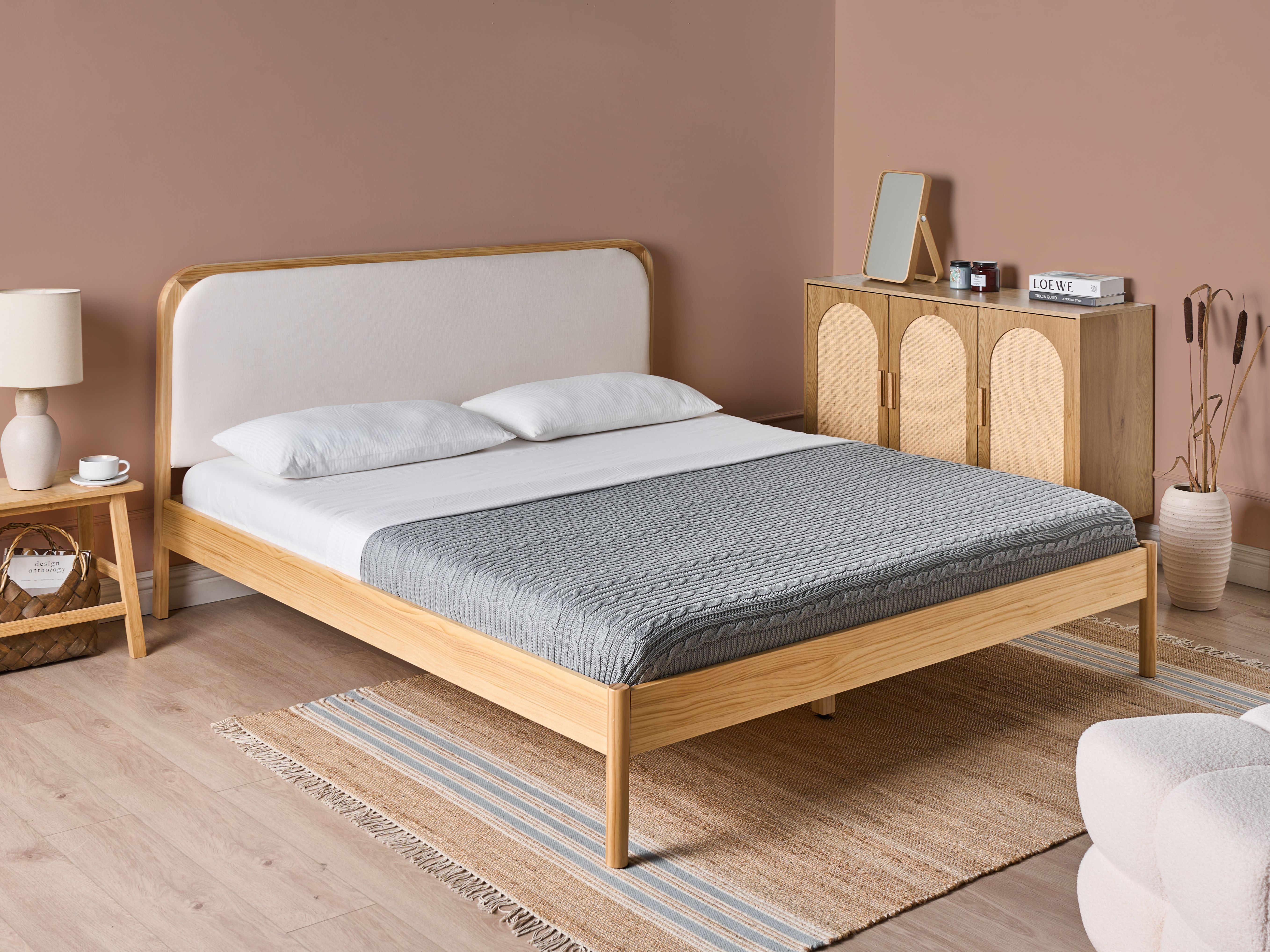 Bed Pine Wood DOSCHES 180 x 200 cm (EU Super King) Light Brown