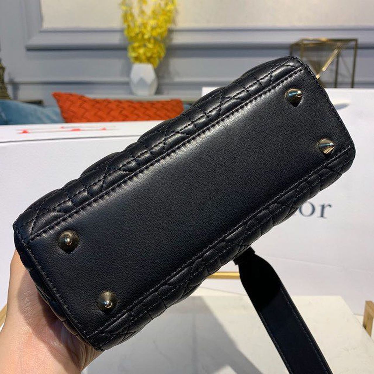 Christian Dior Small Lady Dior Bag Black For Women 8in/20cm1:1High-quality replica