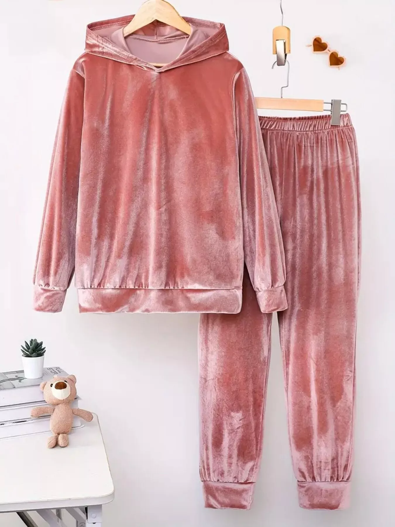 Full Size Velvet Hoodie and Pants Set Plus Size - ZKZOOK