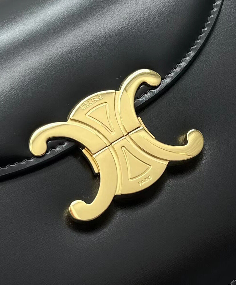 Celine Teen Besace Triomphe In Shiny Calfskin Black1:1High-quality replica