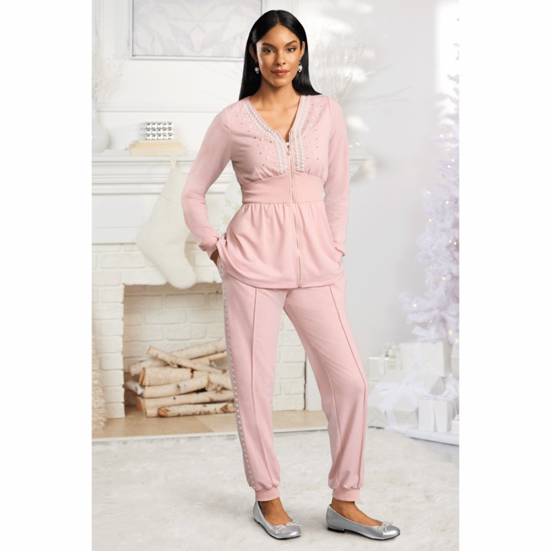 Tricia Pearl-Trim Active Set - MIDNIGHT VELVET CATALOG