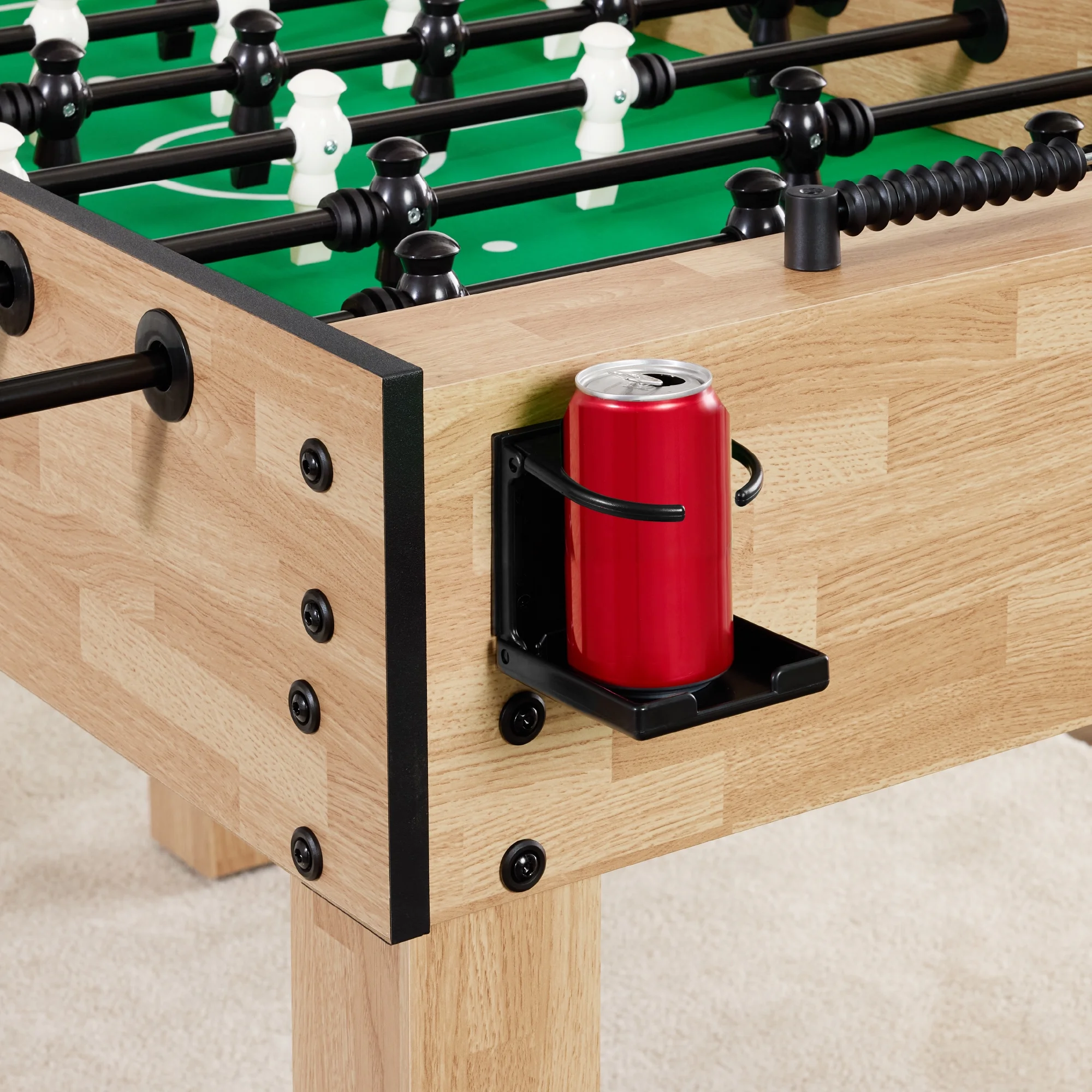 Best Choice Products Large 54in Full-Size Foosball Table for Home, Game Room w/ 2 Balls, 2 Cup Holders - Natural - Image 11
