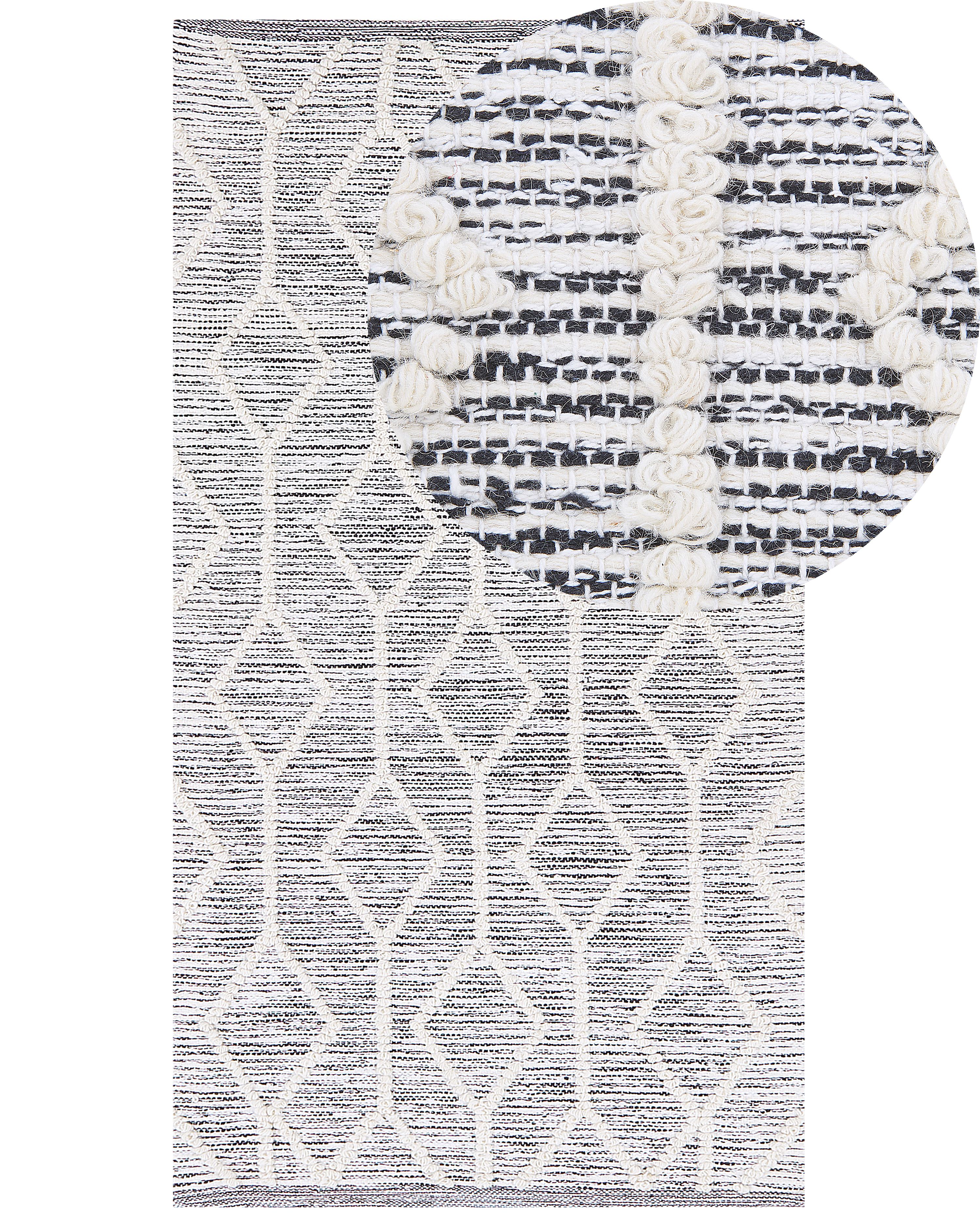 Rug EDREMIT Grey 80 x 150 cm Wool