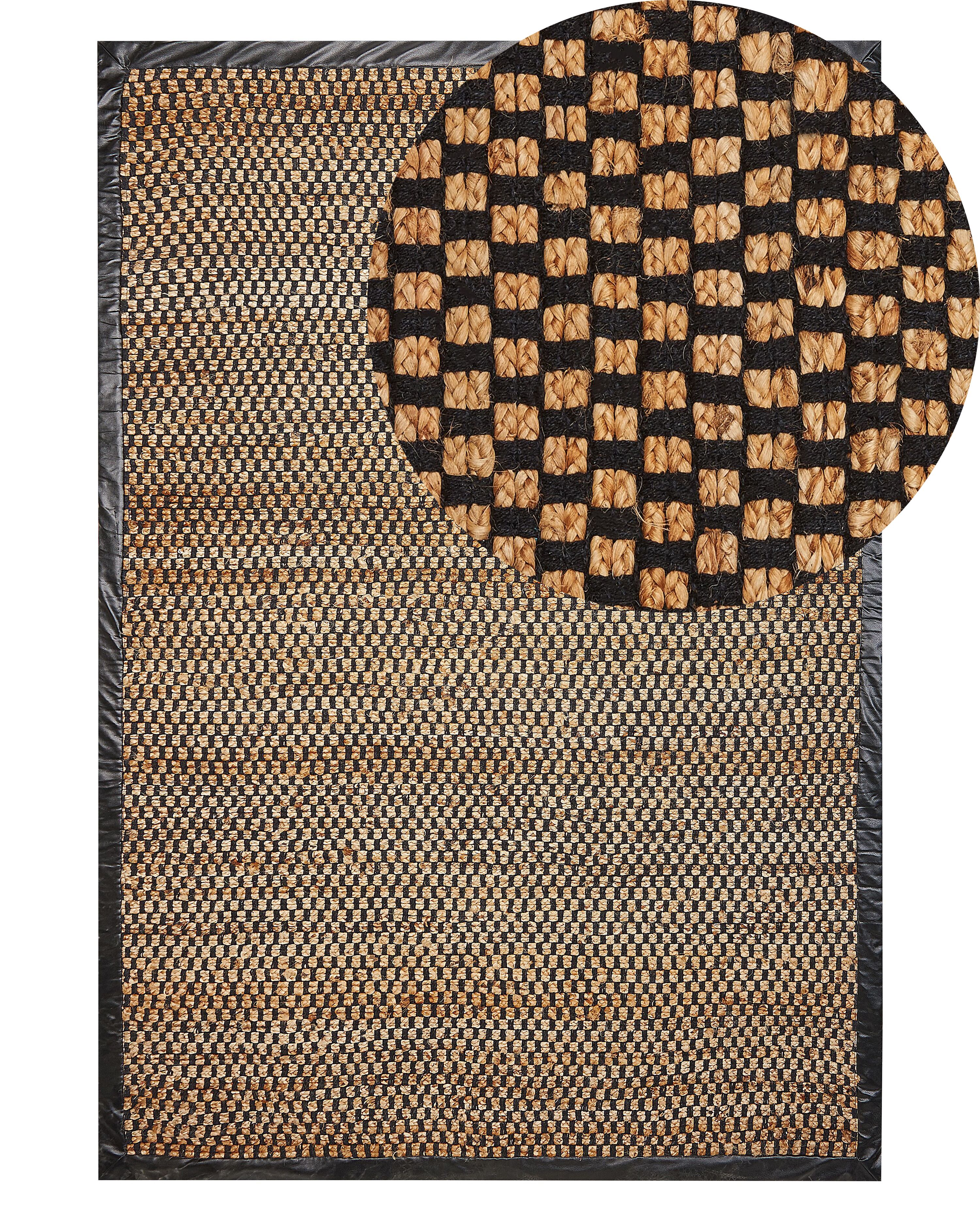 Rug GERCE Black 140 x 200 cm Jute