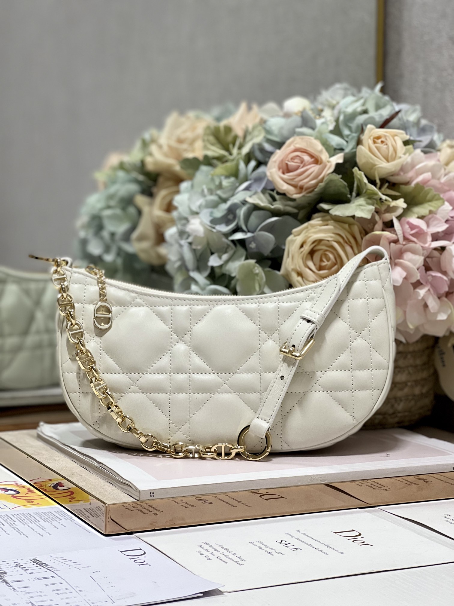 Cd Lounge Bag Black/White For Women in/ 26cm M22626FBE_M9001:1High-quality replica