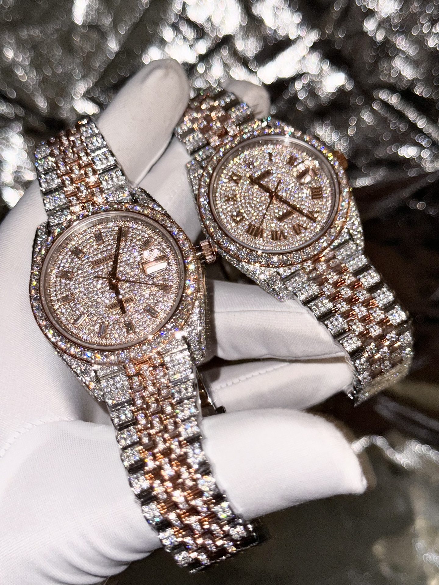 Rolex Replica 1:1 Watch DateJust With Full Diamond Moissanite Hong Kong 41mm - Top club