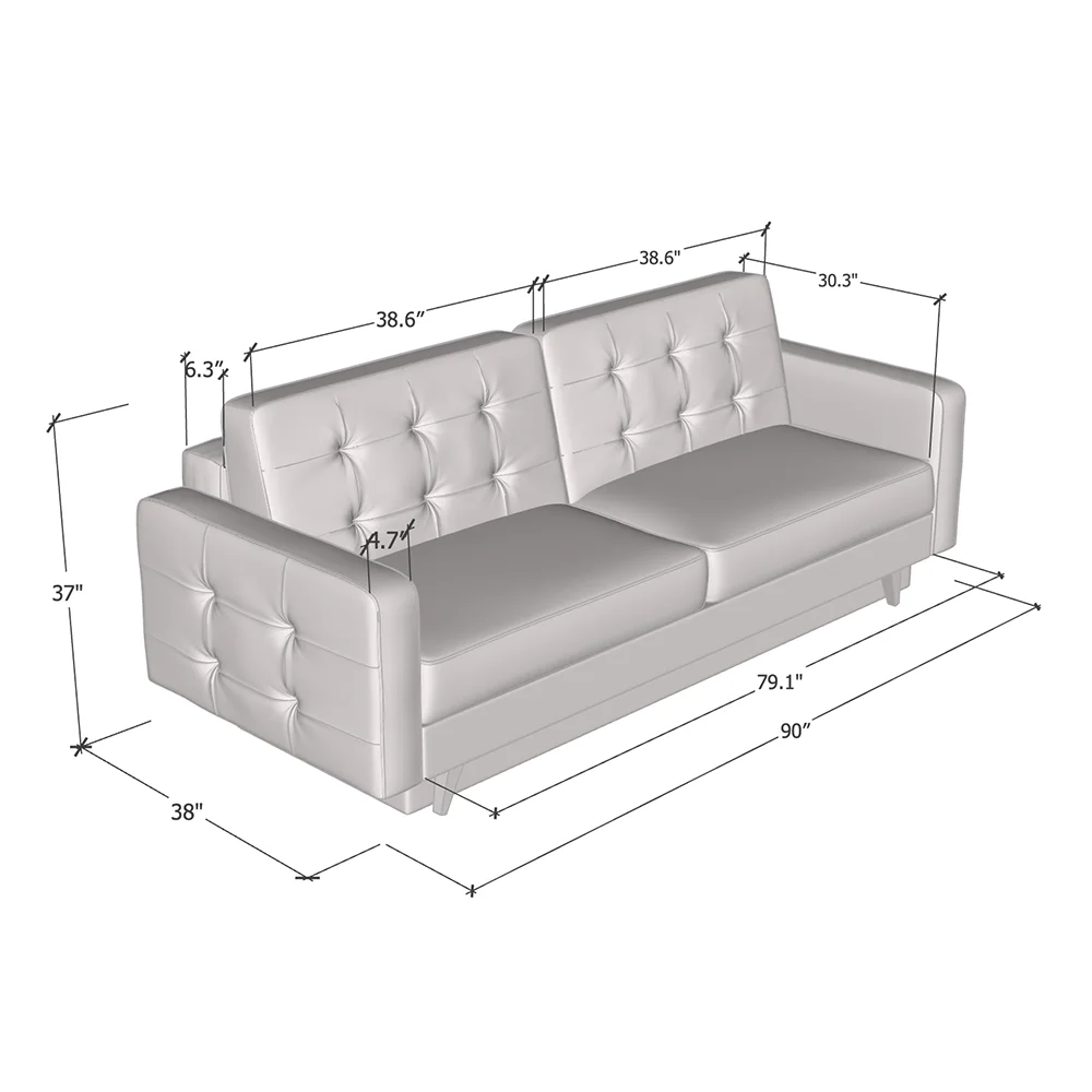 Meble Furniture Vegas Queen Sofa Bed with Storage, Multiple Colors - Image 10