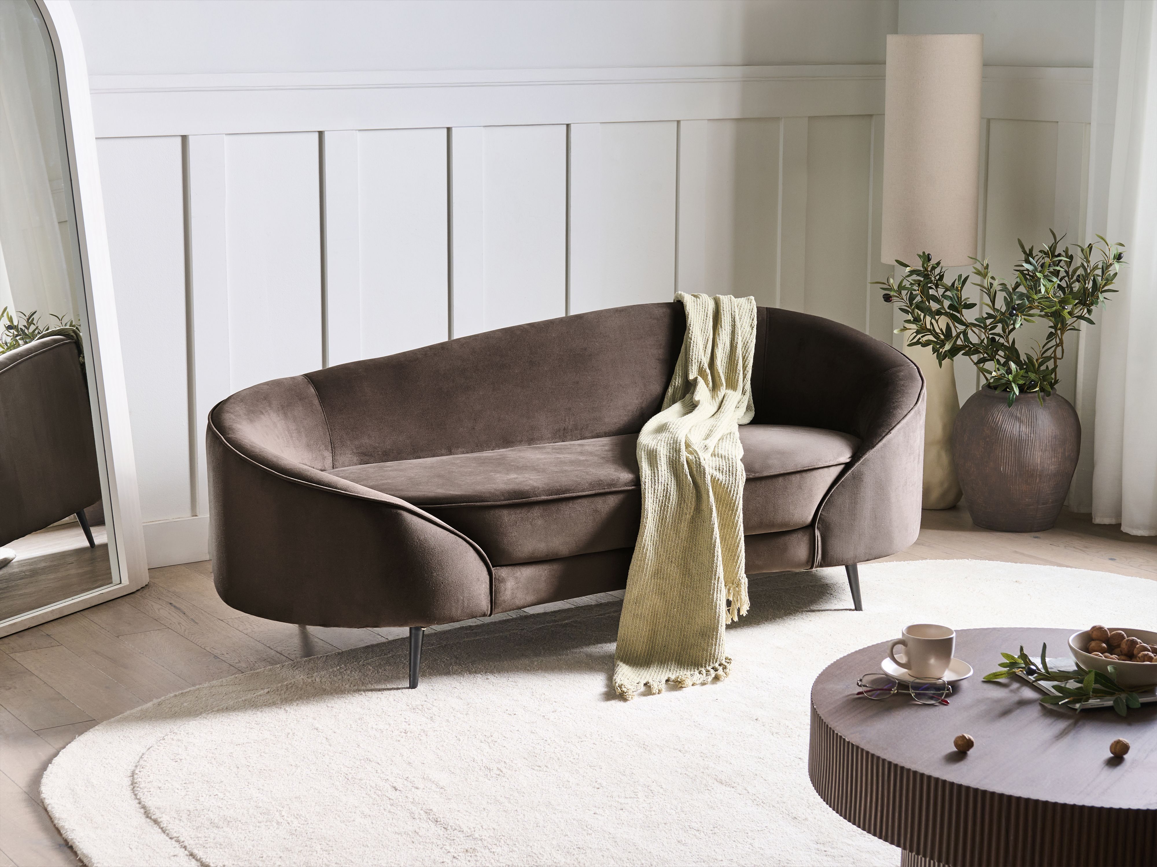 Sofa 2 Seater SAVAR Velvet Dark Brown