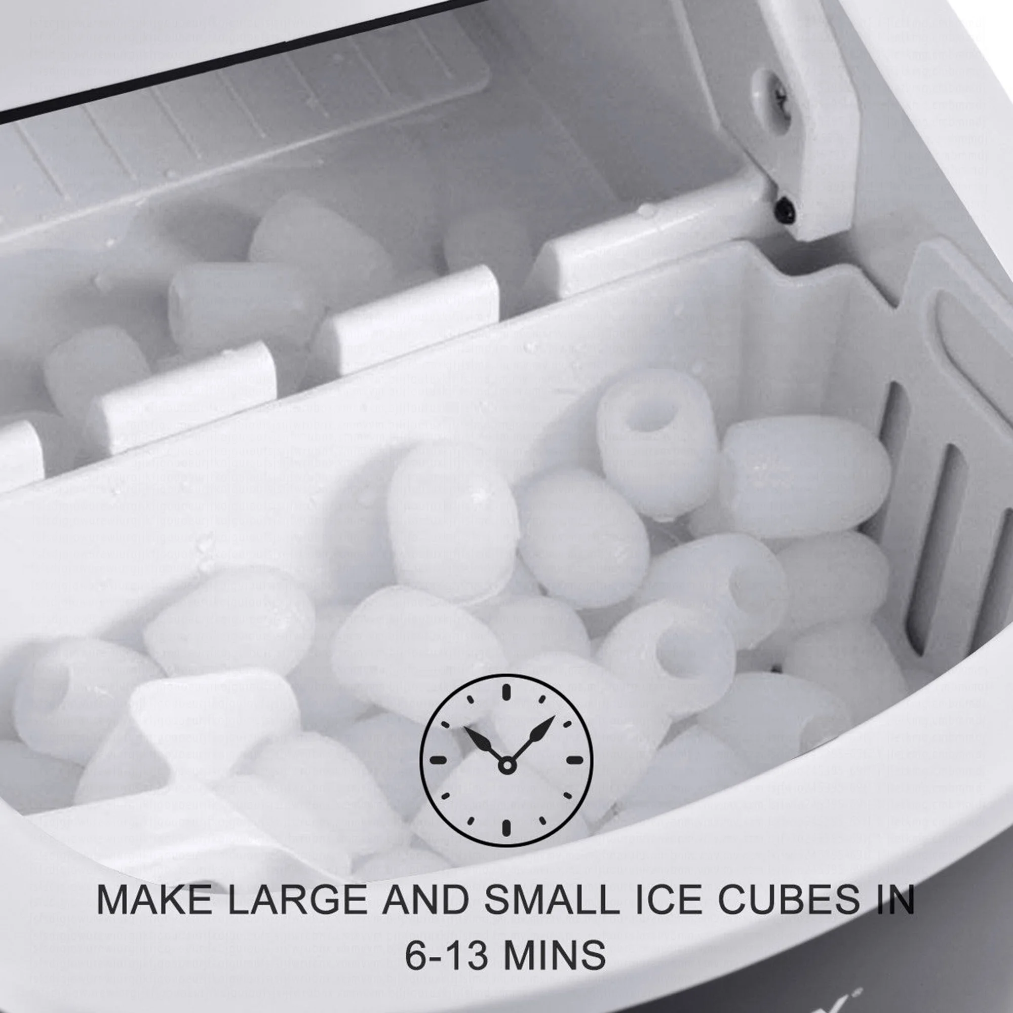 Costway Silver Portable Compact Electric Ice Maker Machine Mini Cube 26lb/Day - Image 35