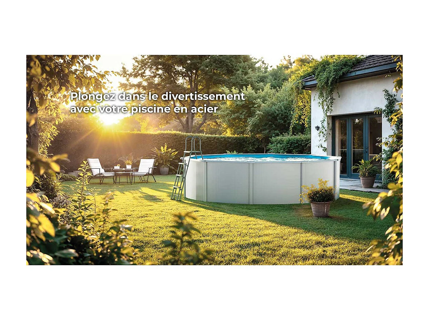Piscine acier blanc Fidji ronde 3,20 x 1,22 m - Gré