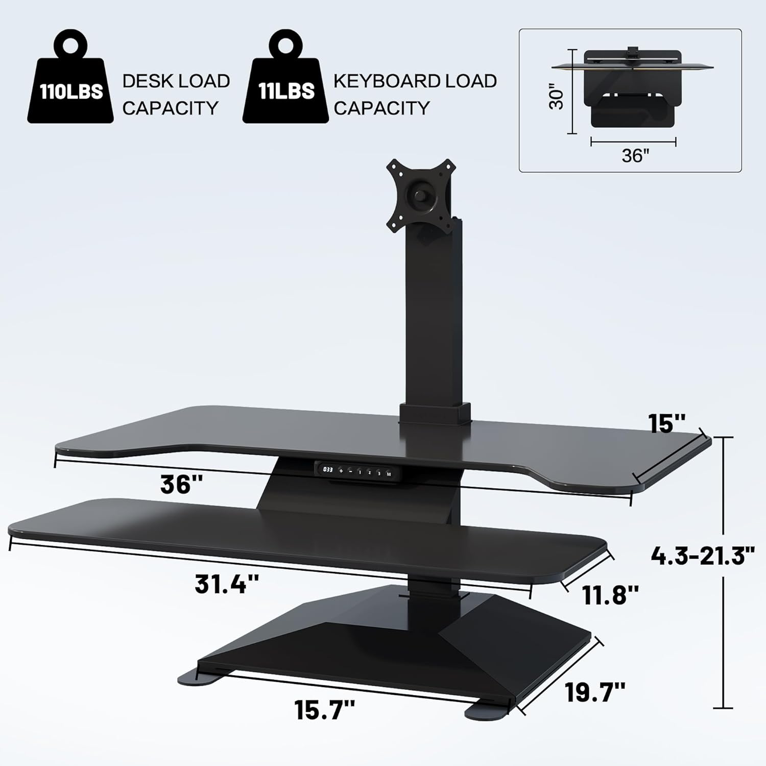 Electric Standing Desk Converter 36