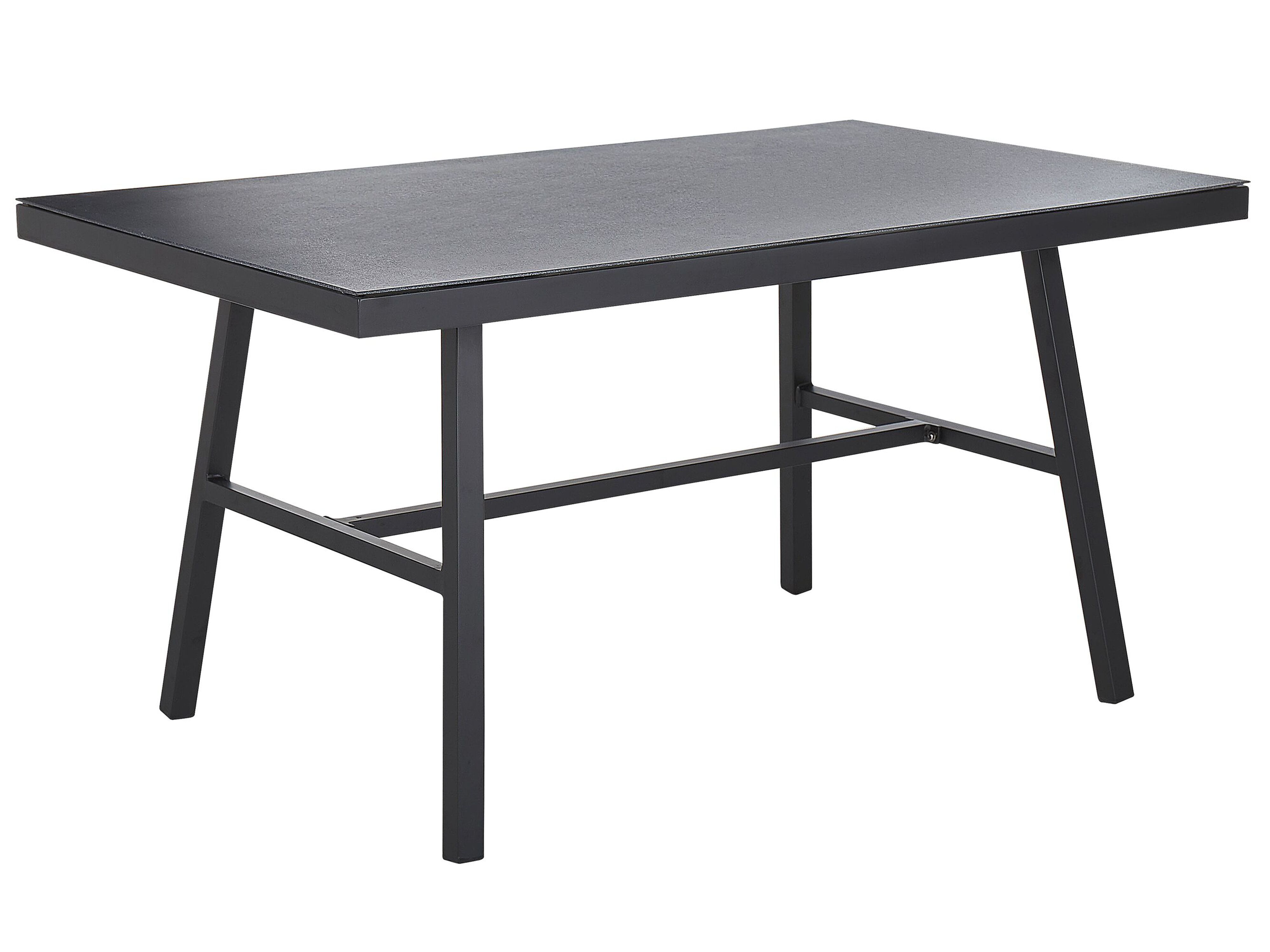 Garden Dining Table CANETTO 150 cm 90 cm Glass Black