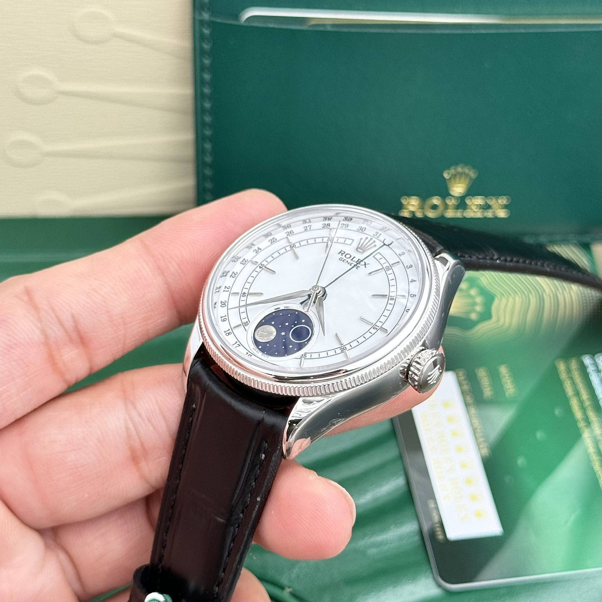 Rolex Replica Watch Cellini Moonphase Dial White 39mm - Top club