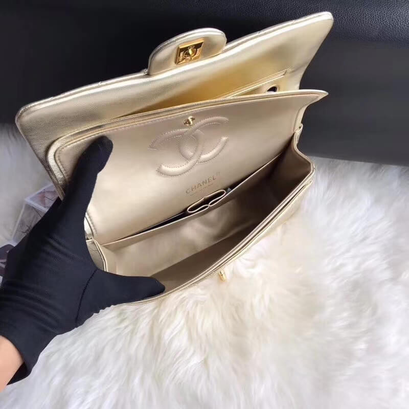 Replica Chanel 1112 Gold Medium Size 2.55 Lambskin Leather Flap Bag1:1High-quality replica