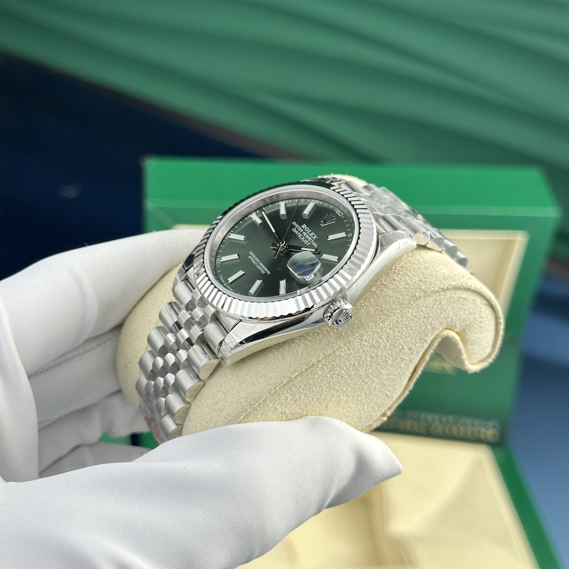 Rolex Replica Watch DateJust 126334 Green Dial VS Factory 41mm - Top club